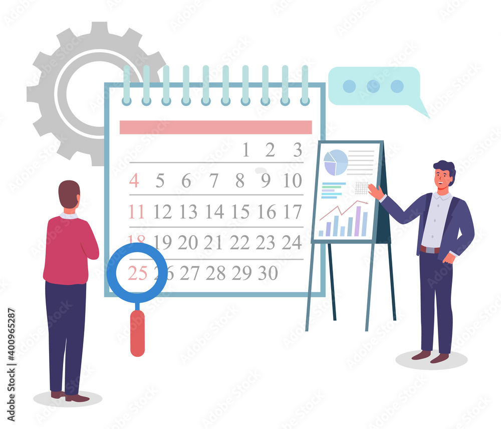 Business meeting or working process. Businessman talking communication, discuss presentation graph and chart on the flip chart. Man office workers make an action plan, doing business planning Business meeting or working process. Businessman talking communication, discuss presentation graph and chart on the flip chart. Man office workers make an action plan, doing business planning