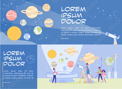 Public Planetarium Presentation Header Banner Set