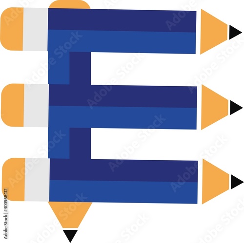 illustration of font type created by pencil shape
