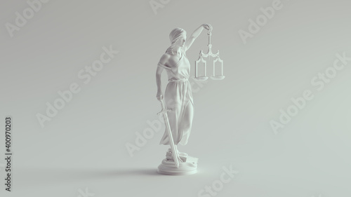 Foto Lady Justice Statue the Personification of the Judicial System Pure White 3d ill