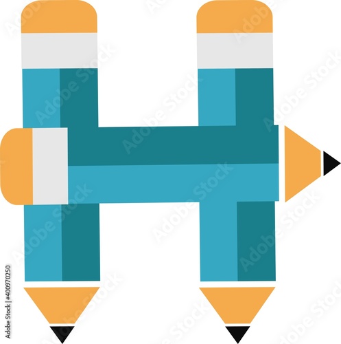 illustration of font type created by pencil shape
