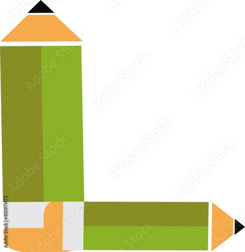 illustration of font type created by pencil shape
