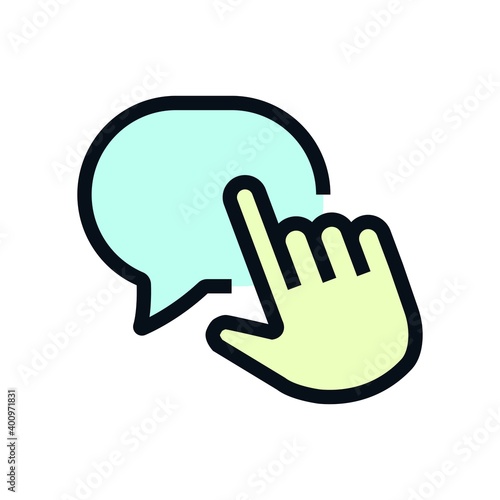 Message Icon, Chat Bubble Editable stroke. Communication linear icon. The symbol can denote Dialogue, speak. Vector illustration Isolated