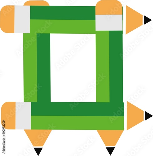 illustration of font type created by pencil shape
