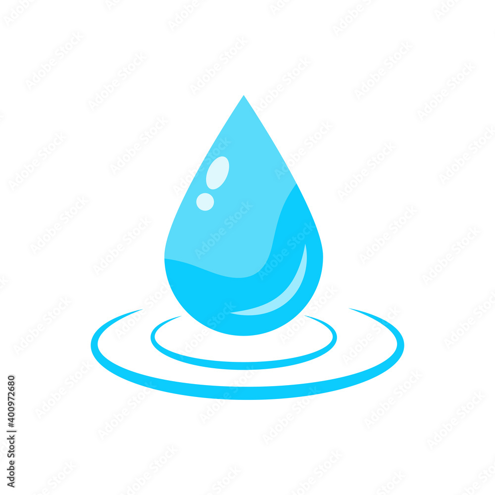 Water drop icon with liquid splash isolated on white background vector illustration. Water drop icon with liquid splash isolated on white background vector illustration.