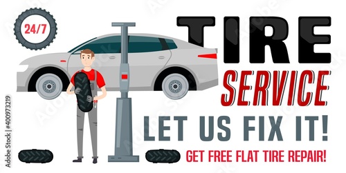 Wheels and tyre fitting service banner
