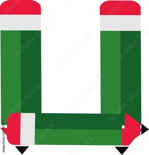 illustration of font type created by pencil shape
