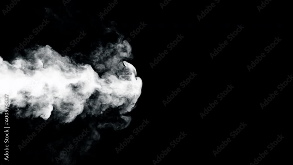 A stream of white smoke enters from frame left, travels across the screen and fully dissipates on an alpha channel background. A stream of white smoke enters from frame left, travels across the screen and fully dissipates on an alpha channel background.