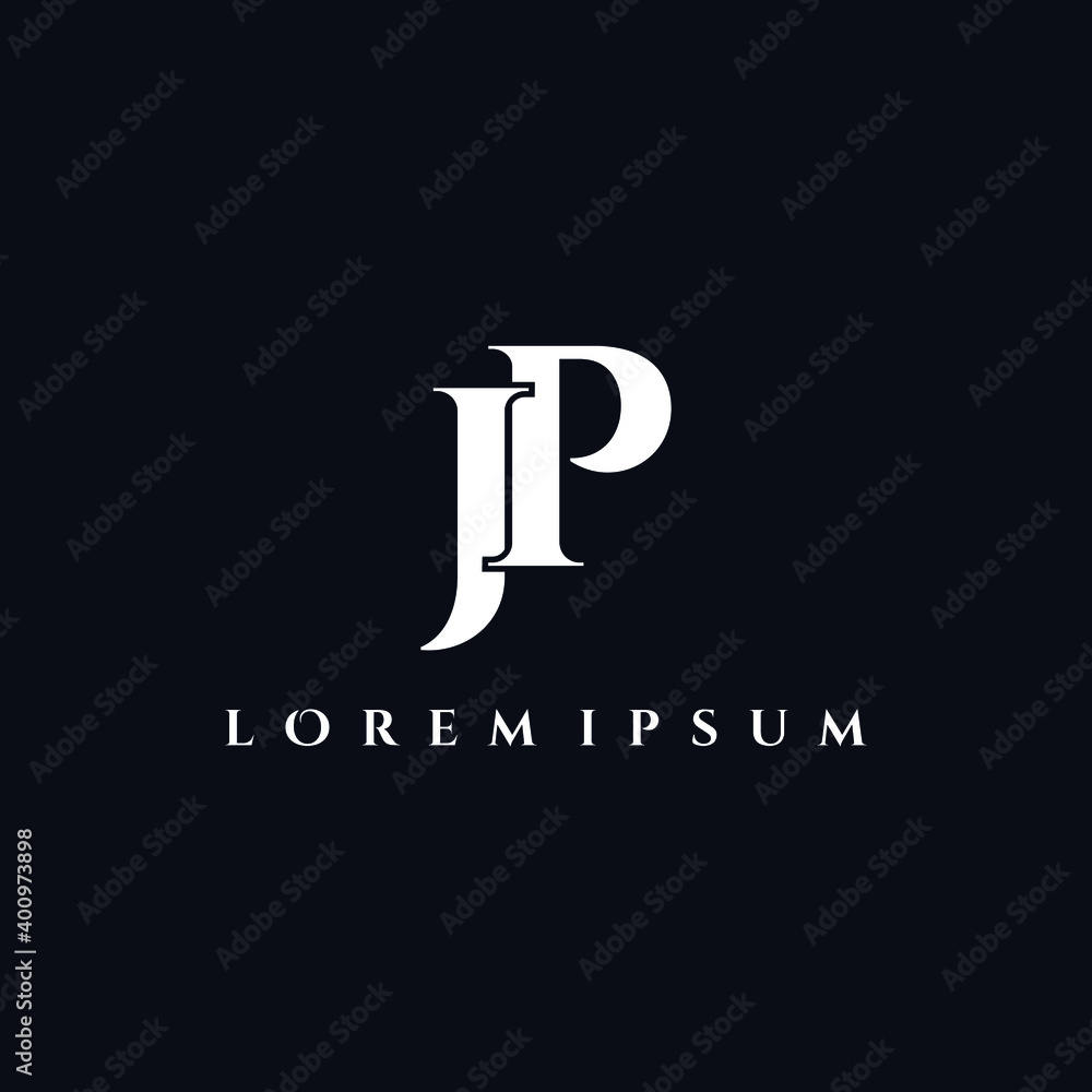 Letter JP luxury logo design vector Letter JP luxury logo design vector