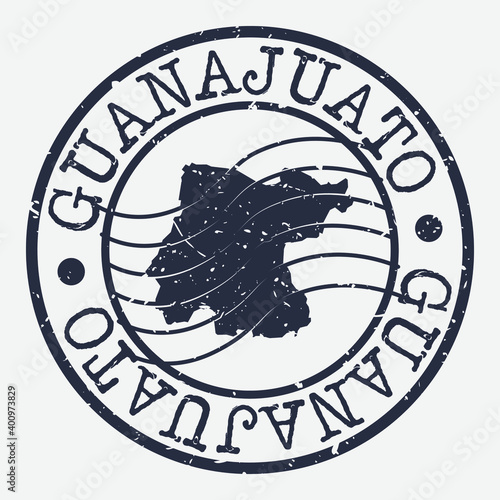 Guanajuato, Mexico Stamp Postal. A Map Silhouette Seal. Passport Round Design. Emblem vector Icon Design Retro Travel.