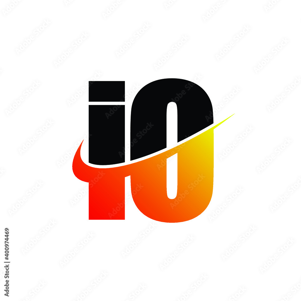 Letter IO simple logo design vector Letter IO simple logo design vector