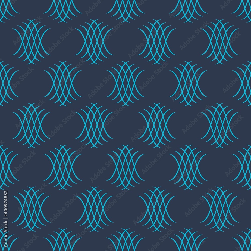 Fototapeta premium seamless pattern with pointed and rounded intersecting shapes