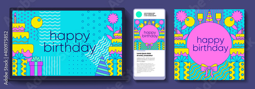 Discounts and Sale, Online Store, Delivery and Online Commerce. Vector illustration , geometric , flat style, linear elements with outline. Winter sale , seasonal discounts.