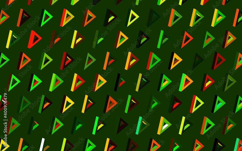 Dark Green, Yellow vector texture with triangular style. Dark Green, Yellow vector texture with triangular style.
