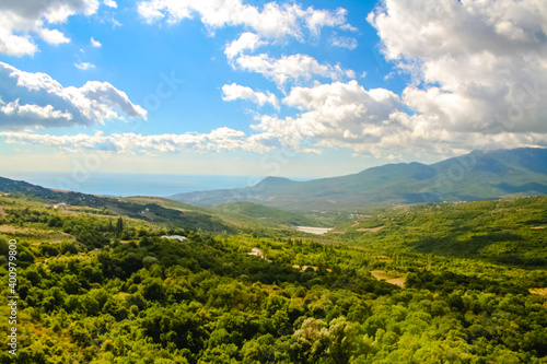 Summer mountain landscape. Heaven, earth leave freedom and happiness.