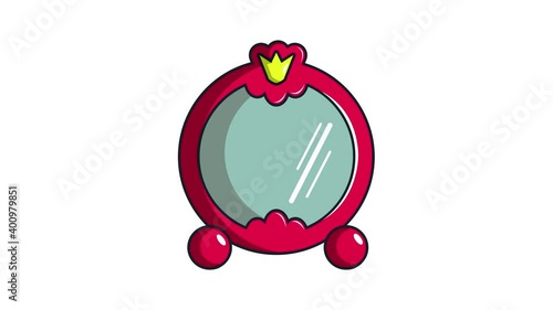 Princess doll icon animation. Motion set of best icons and then each objects is shown separately photo