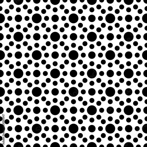 Dots seamless pattern. Circles ornament. Dot shapes motif. Circular figures backdrop. Rounds background. Dotted wallpaper. Digital paper, textile print. Circle forms abstract. Vector illustration.