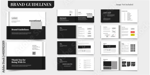 Brand Guideline Template Brand Style Guide Book Brochure Layout Brand Book Brand Manual Landscape Brand Guideline Template