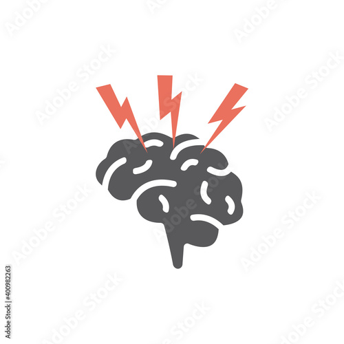 Brain damage icon. Vector sign for web graphics.