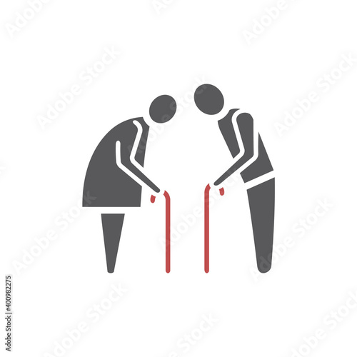 Elder People flat icon. Vector sign for web graphic.