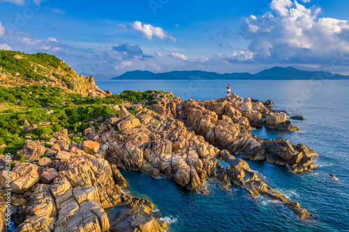 Ganh Den Lighthouse  Phu Yen. This is a famous tourist destination of Vietnam