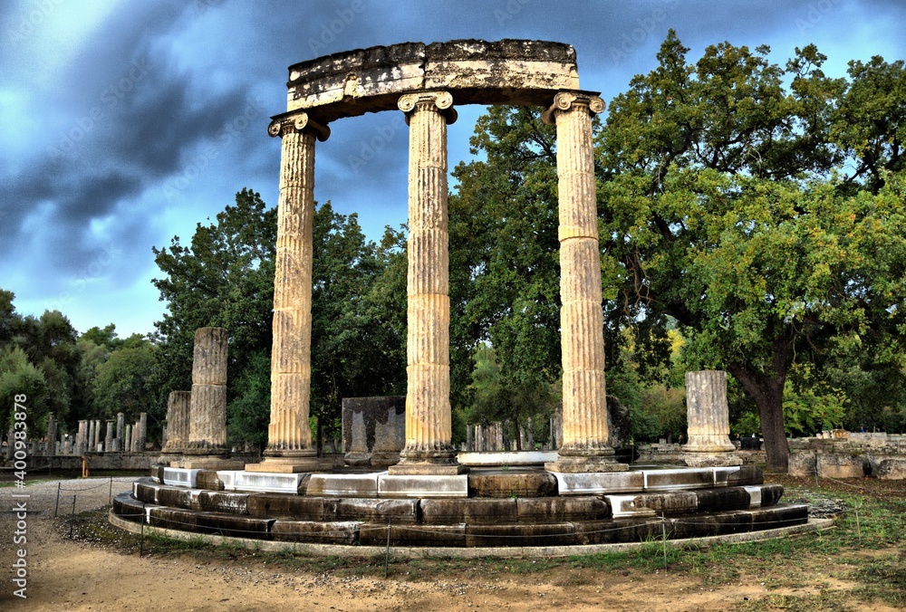 Vista de los principales monumentos de Grecia. Olímpia.
