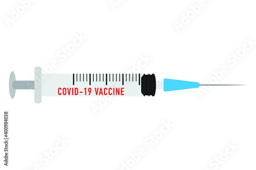 Covid-19 vaccine syringe vector illustration