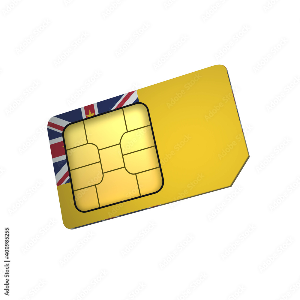 SIM Card with Flag of Niue A concept of Niue Mobile Operator SIM Card with Flag of Niue A concept of Niue Mobile Operator