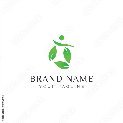 leaf natural logo. care logo.community logo. non profit logo vector 