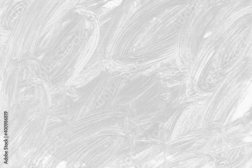 Modern contemporary acrylic background. Black and white paint texture made with a brush. Abstract painting on paper. Mess on the canvas. Clay paint.