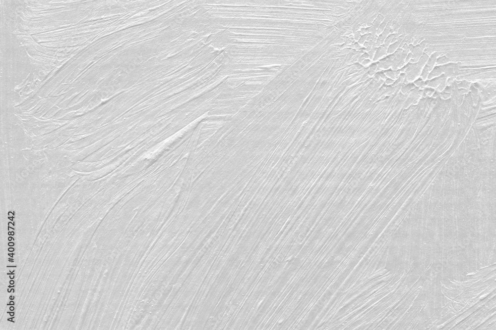 Obraz premium Modern contemporary acrylic background. Black and white paint texture made with a brush. Abstract painting on paper. Mess on the canvas. Clay paint.