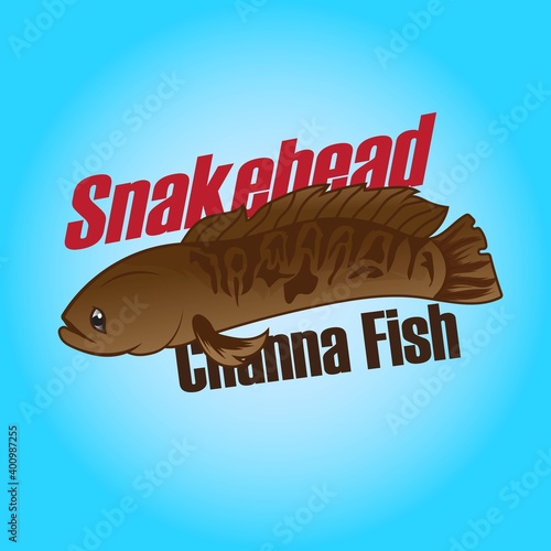illustration Snakehead fish for child's lesson or addition to coloring books