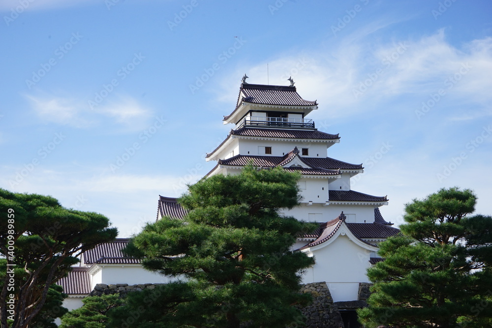 Tsurugajo castle and Japanese garden in Fukushima prefecture, Japan - 鶴ヶ城 福島県 会津若松市 Tsurugajo castle and Japanese garden in Fukushima prefecture, Japan - 鶴ヶ城 福島県 会津若松市