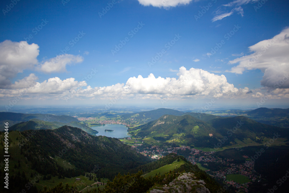 Obraz premium Mountain panorama view of Brecherspitze, Bavaria