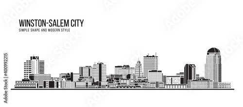 Cityscape Building Abstract Simple shape and modern style art Vector design - Winston-Salem city