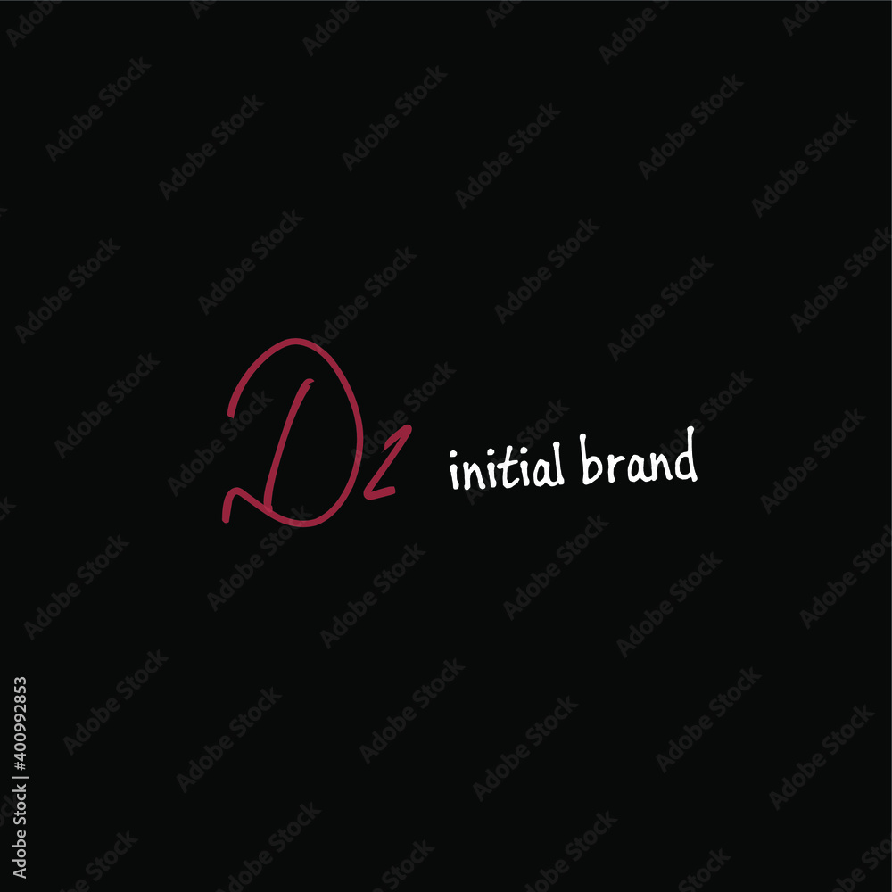 DZ beauty monogram and elegant logo design