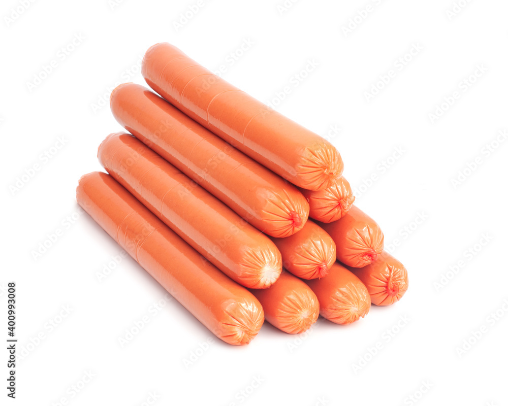 Tasty sausage appetizer isolated on the white Tasty sausage appetizer isolated on the white