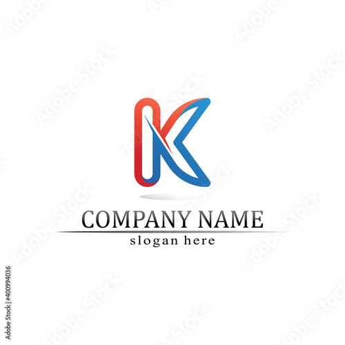 K logo design K letter font Concept Business logo vector and design initial company