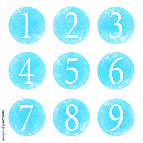 数字のセットイラスト　ブルー © 桜 マチ