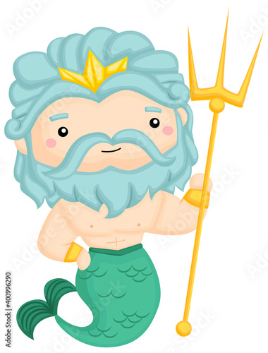 A vector of Poseidon the God of the Sea