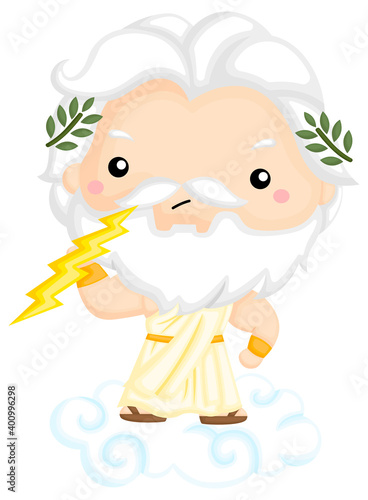 A vector of Zeus holding his Lighting Bolt
