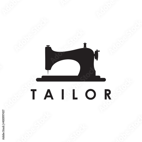 Sewing machine logo design template