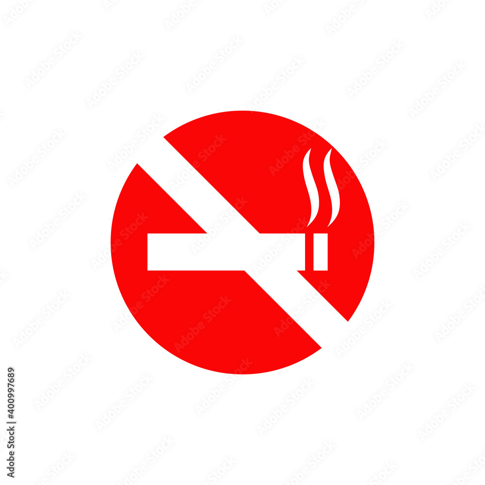 Fototapeta premium Symbol logo design for no smoking area