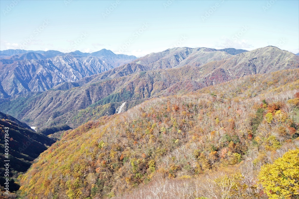 Mount Nantai-san in Oku-Nikko, Tochigi prefecture, Japan - 奥日光の山 男体山 秋の紅葉 栃木県 日光市	
