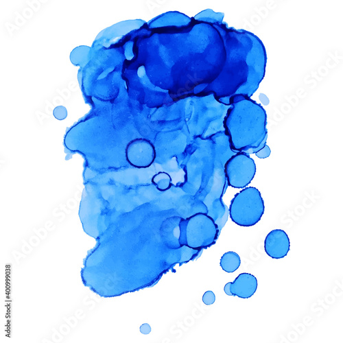 Watercolor stain. Alcohol ink texture. Banner, label, textbox, cloud, place for text. Vector element