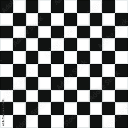 Seamless vector pattern with black and white mosaic background. Square ceramic tiles. Chess pattern. Print for wrapping, web backgrounds, scrapbooking, etc. 