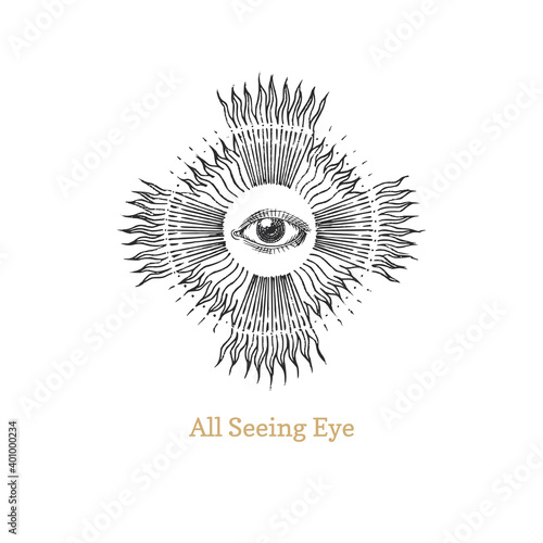 All seeing eye. Eye of Providence vector image.