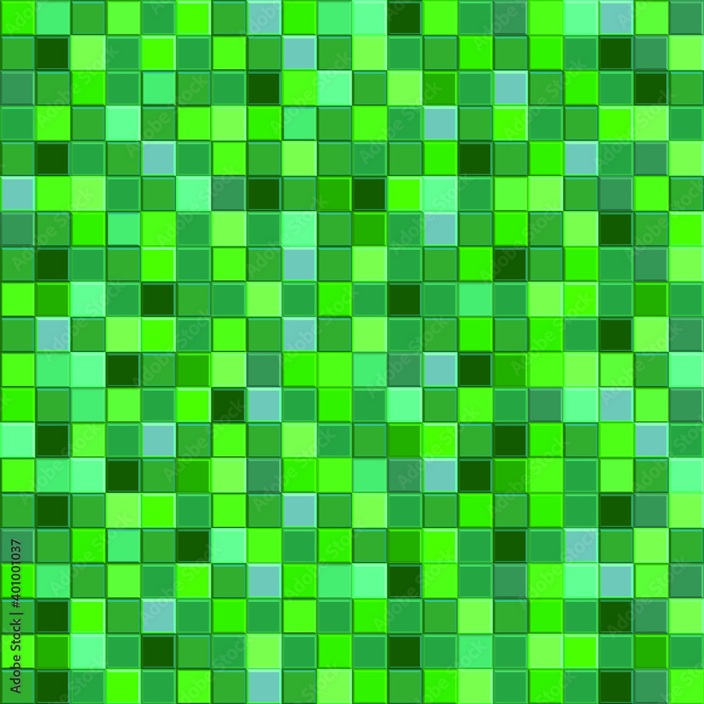 Fototapeta premium Green gradient mosaic pattern. Сhaotic mosaic texture. Green abstract background with geometric design. Vector mosaic background. Seamless pattern. Follow other mosaic patterns in my collection.