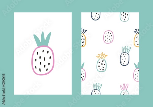 Summer print with pineapple