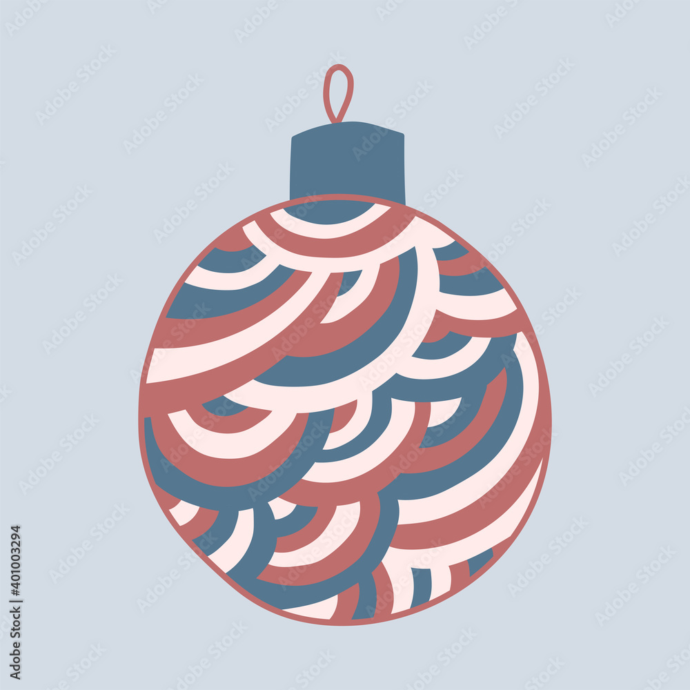 Illustration of a Christmas ornament. New Year festive decoration. Simple vector drawing. Illustration of a Christmas ornament. New Year festive decoration. Simple vector drawing.